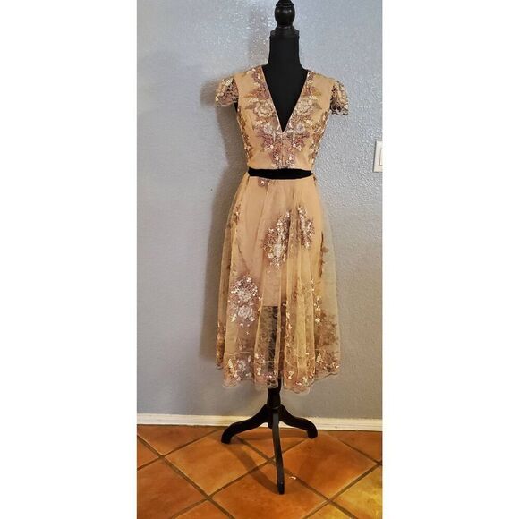 Dress the Population Juliana Floral Embroidered 2-Piece Set‎ Top & Skirt - Picture 2 of 16